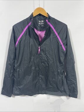 adidas Black Utility Jacket with Purple Trim
